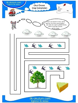 Çocuklar İçin Çizgi Çalışma Sayfaları 